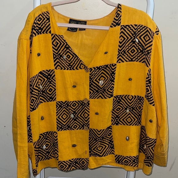 Tbeautoful tribal beaded/Shell Button Cardigan Shirt - Picture 9 of 16